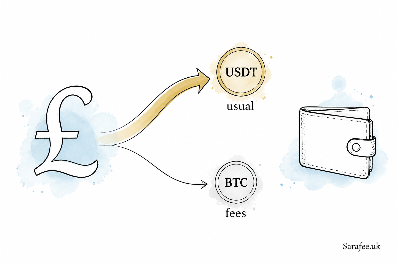 انتخاب مسیر پوند به تتر یا بیت‌کوین در صرافی ایرانی انگلیس